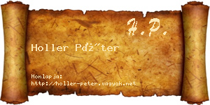 Holler Péter névjegykártya