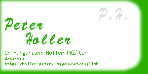 peter holler business card